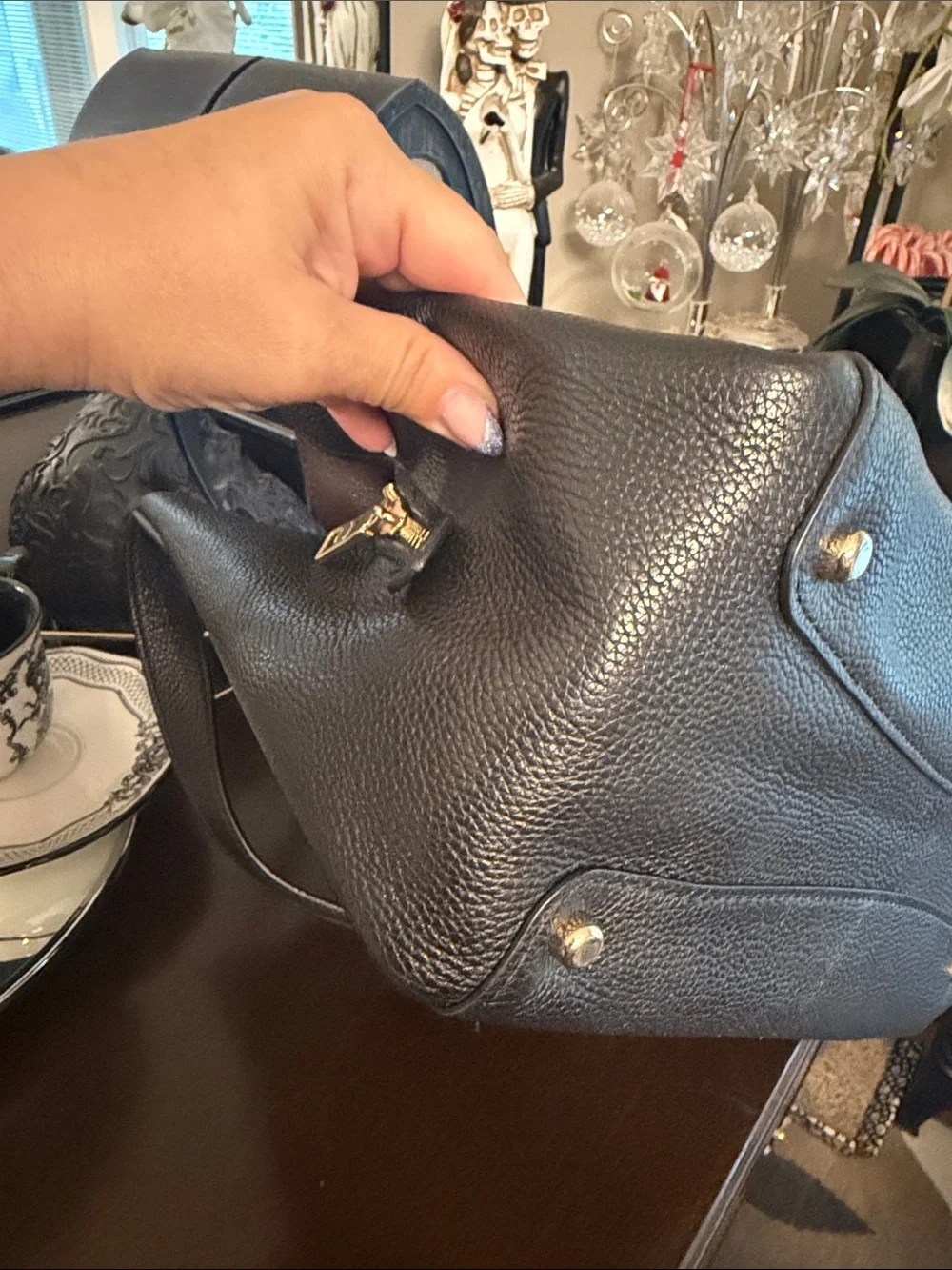Coach Hadley Black Leather Tote Bag - Classic Everyday Carry EUC